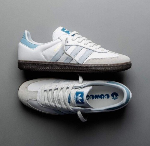 Adidass Samba Leather Sky Blue Mens FIX - Image 3