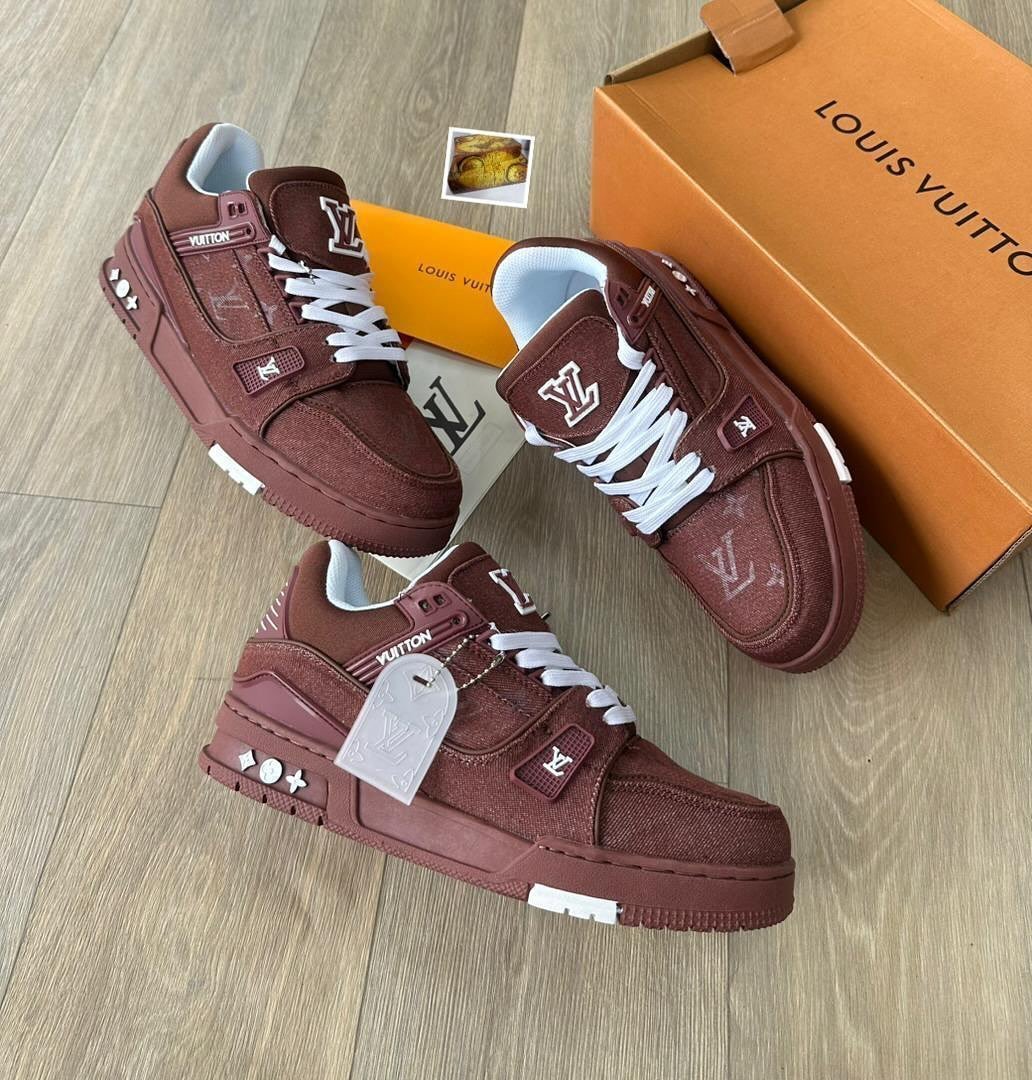 _*Louis Vuitton Trainer Brown Denim ( With All Accessories - Image 2