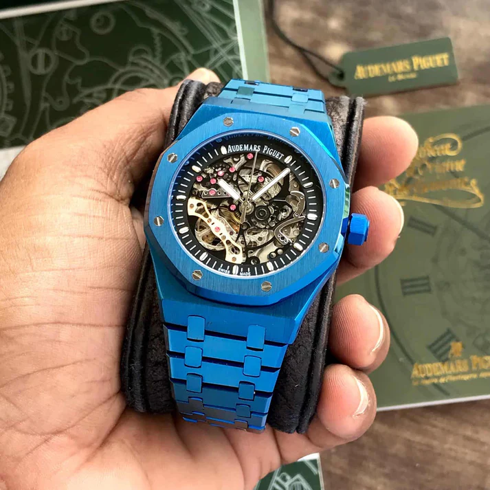 Audemars Piguet Royal Oak Double Balance Wheel Open worked Full Blue Skeleton Dial Automatic Mens Watch - Image 2