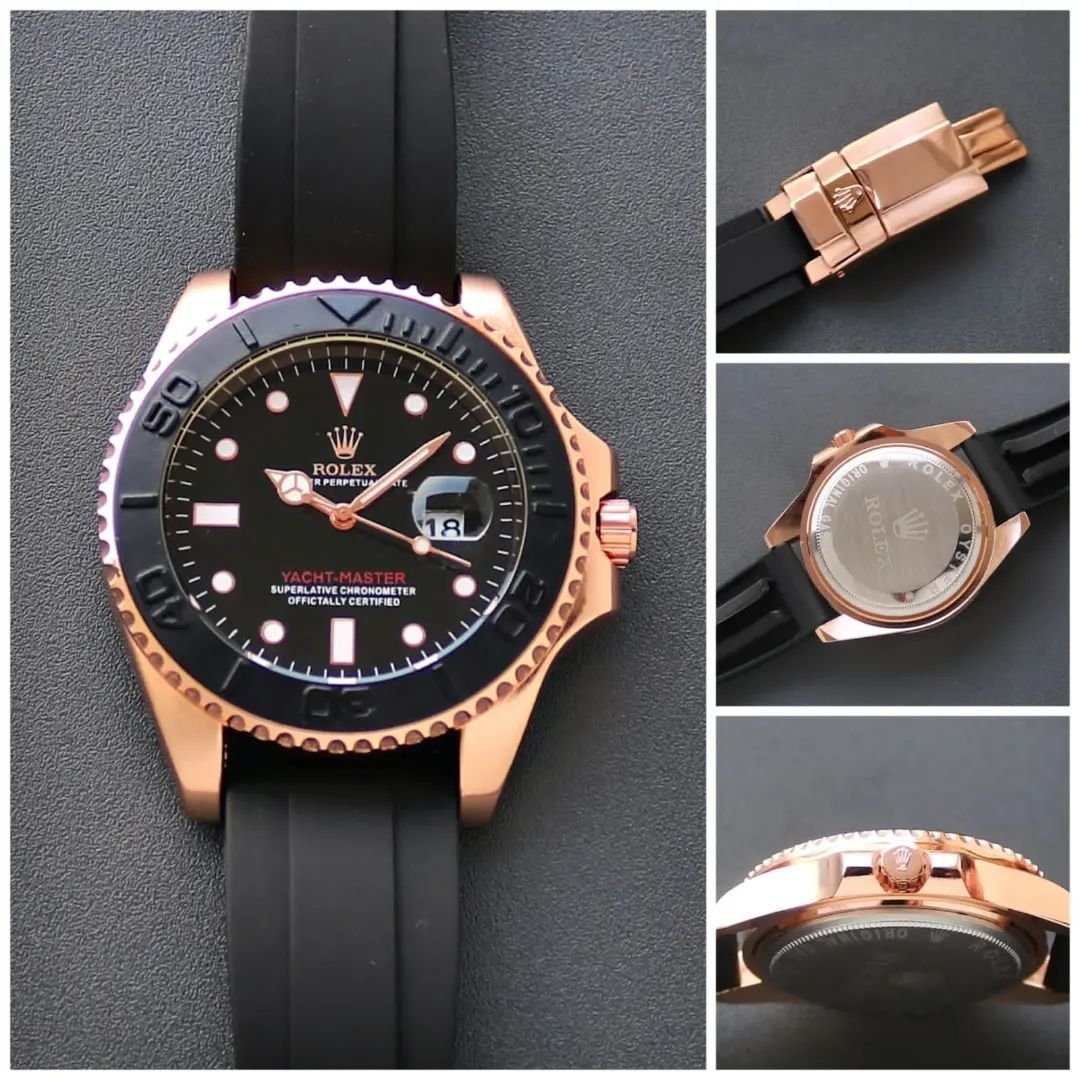 ROLEX OYSTER PERPETUAL YACH MASTER (GOLDEN/BLACK) WATCH - Image 3