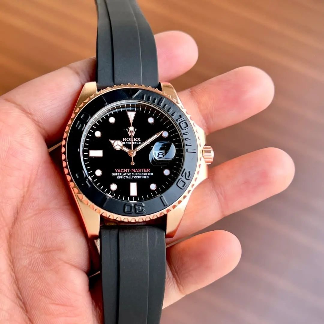 ROLEX OYSTER PERPETUAL YACH MASTER (GOLDEN/BLACK) WATCH - Image 2