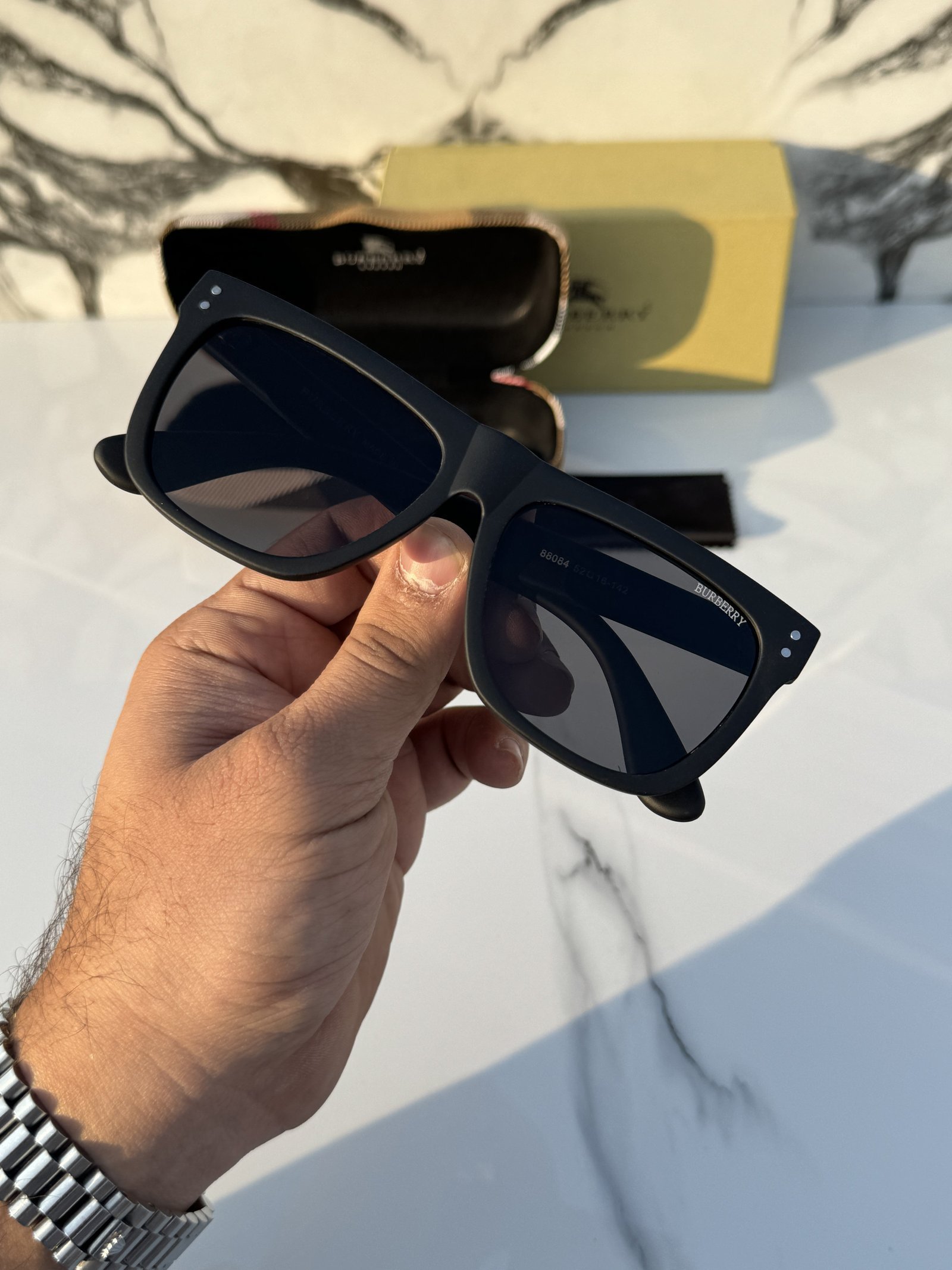 Branded BURBERY Full Black Sunglasses (With Original Kit) - Image 2