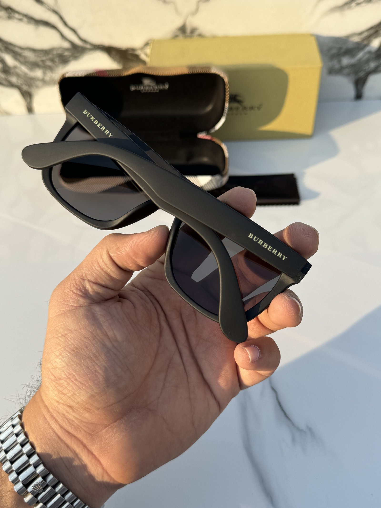 Branded BURBERY Full Black Sunglasses (With Original Kit) - Image 3