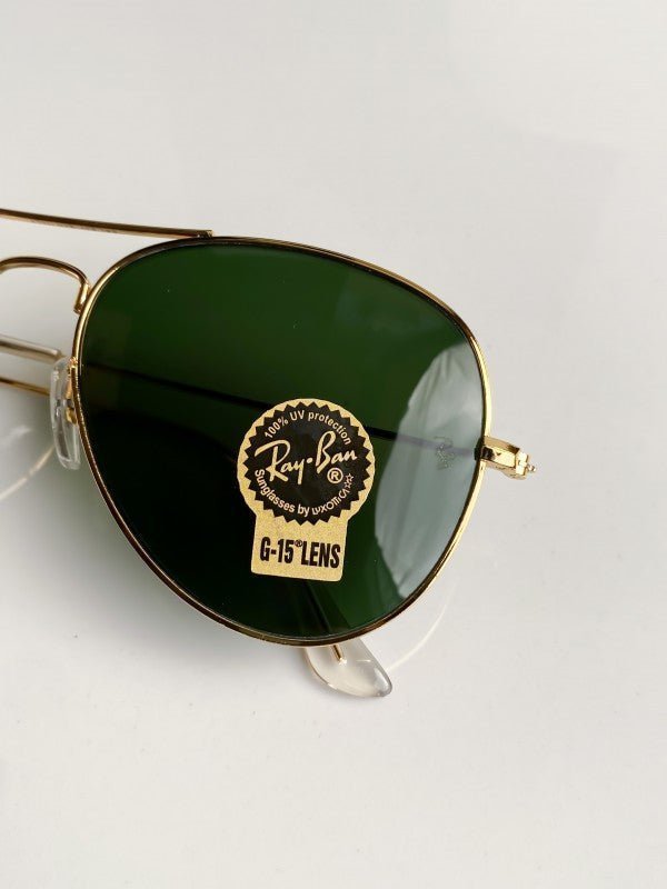 Branded Rb Gold Green Aviator Sunglasses (With Original Kit) - Image 6
