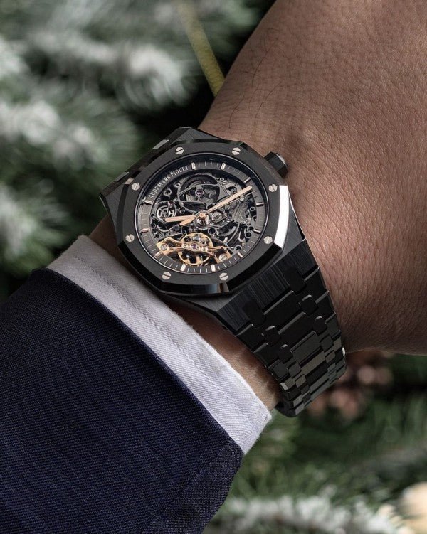 Audemars Piguet Royal Oak Double Balance Wheel Open worked black Skeleton Dial Automatic Mens Watch - Image 2