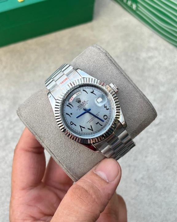 Rolex Oyster Perpetual Day-Date Ice Blue Dial Arabic Numeral Watch - Image 2
