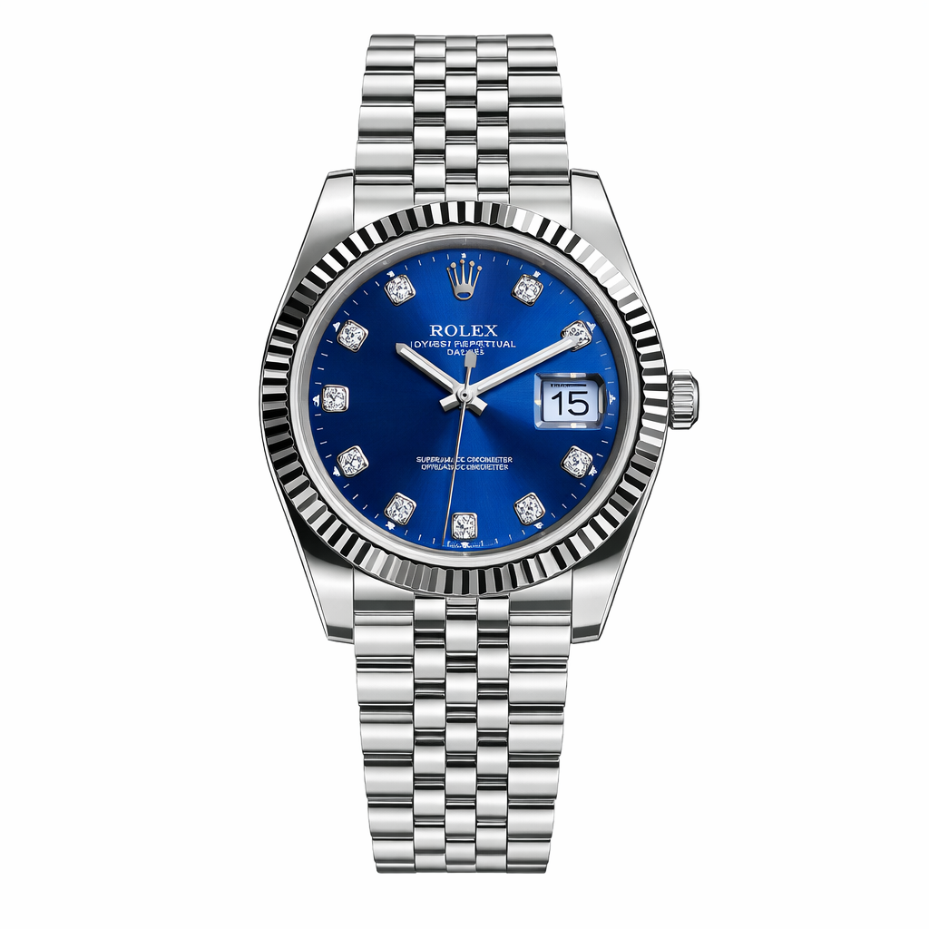 Rolex Datejust Stainless Steel Blue Diamond Watch