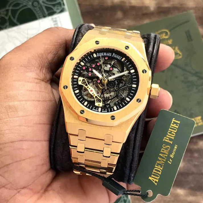 Audemars Piguet Royal Oak Double Balance Wheel Open worked yellow gold Skeleton Dial Automatic Mens Watch - Image 2