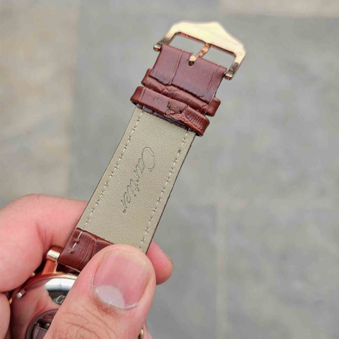 Cartier Leather Brown Automatic Watch C - Image 4