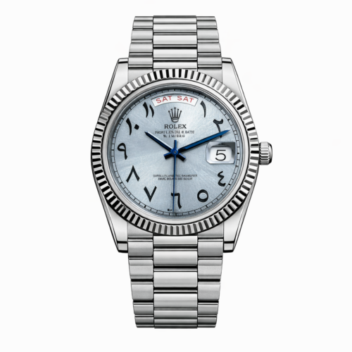 Rolex Oyster Perpetual Day-Date Ice Blue Dial Arabic Numeral Watch