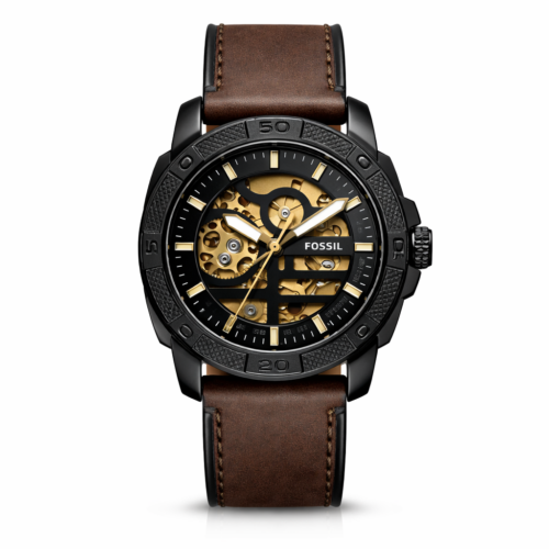 Fossil Nate Chronograph Brown Leather Strap Watch