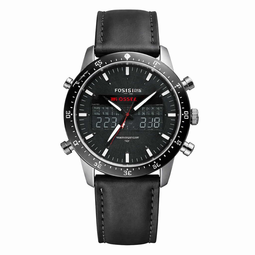 Fossil Hybrid HR Smartwatch Black Dial Leather Strap