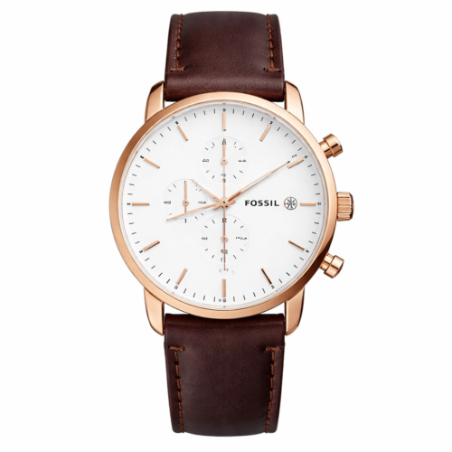 Fossil Neutra Chronograph White Dial Brown Leather