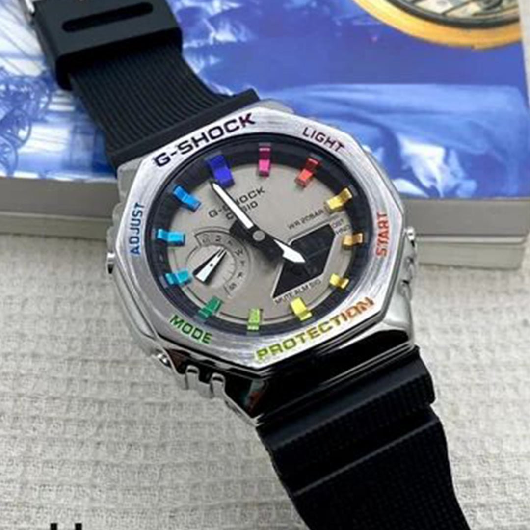 G-shock Gm 2100 Stainless Steel Rainbow Black Strap Watch - Image 3