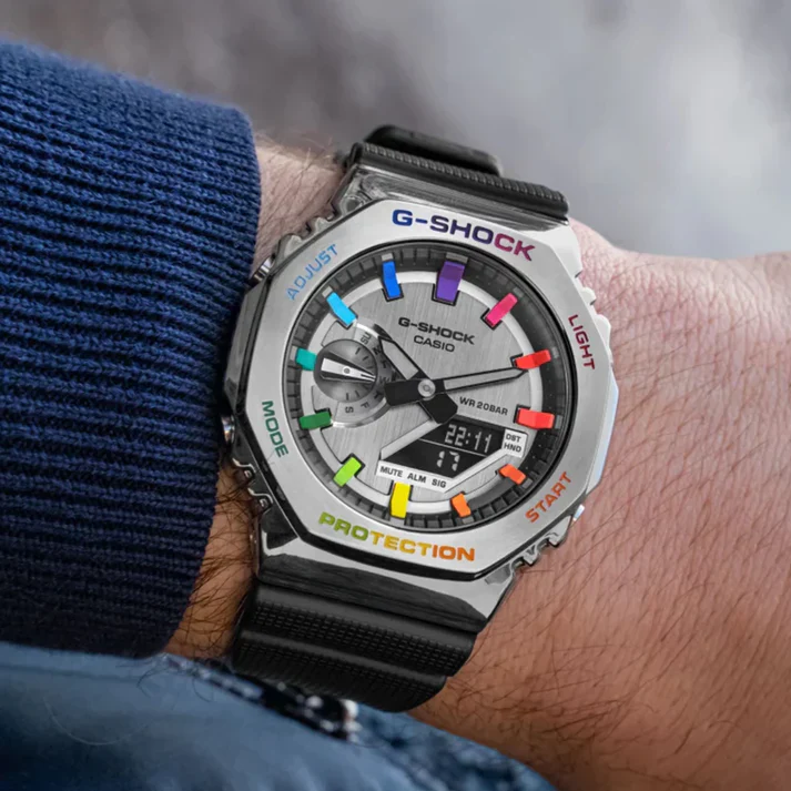 G-shock Gm 2100 Stainless Steel Rainbow Black Strap Watch - Image 2