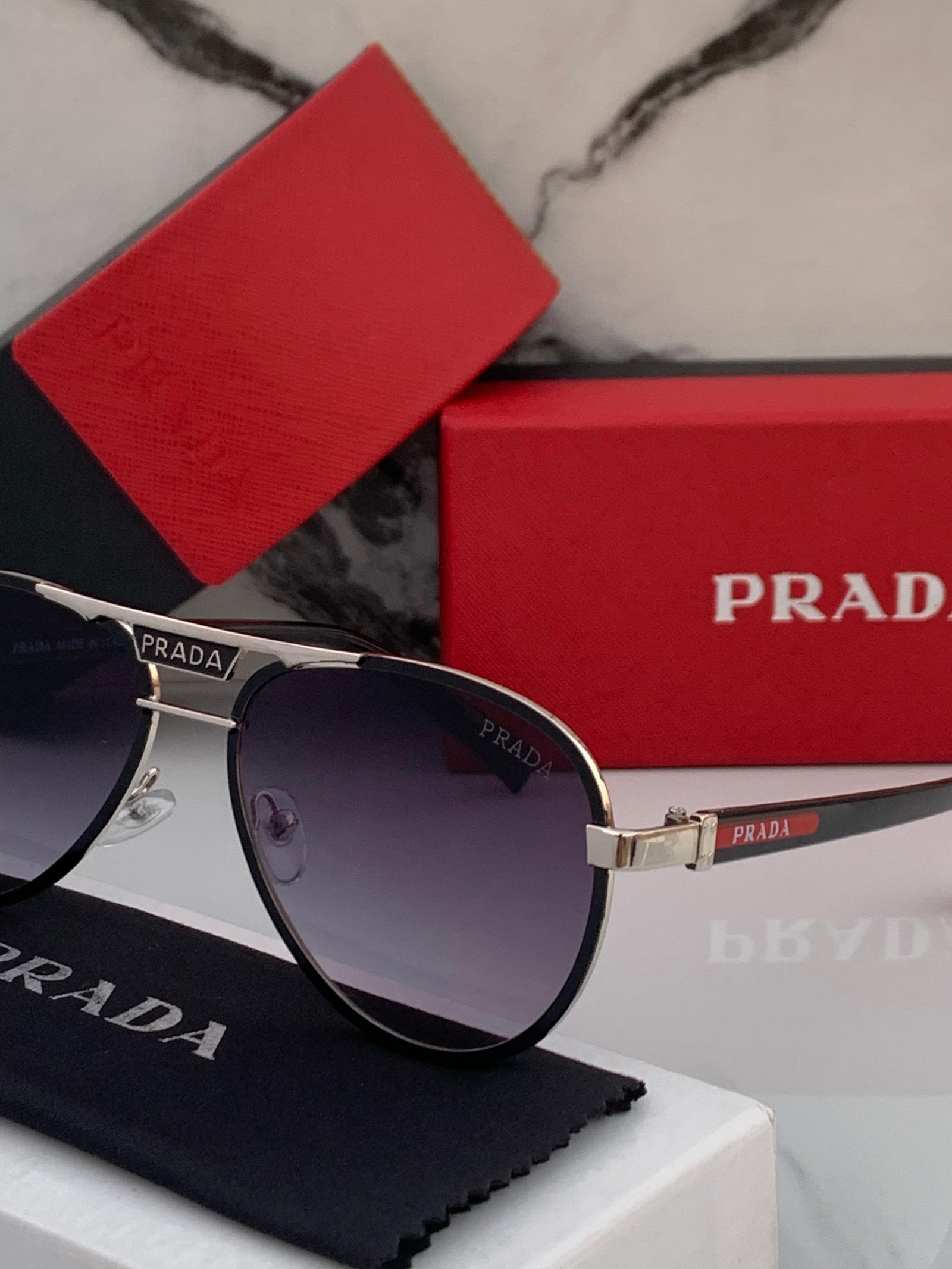 Branded Sunglasses Black Aviator (With Original Kit) - Image 3