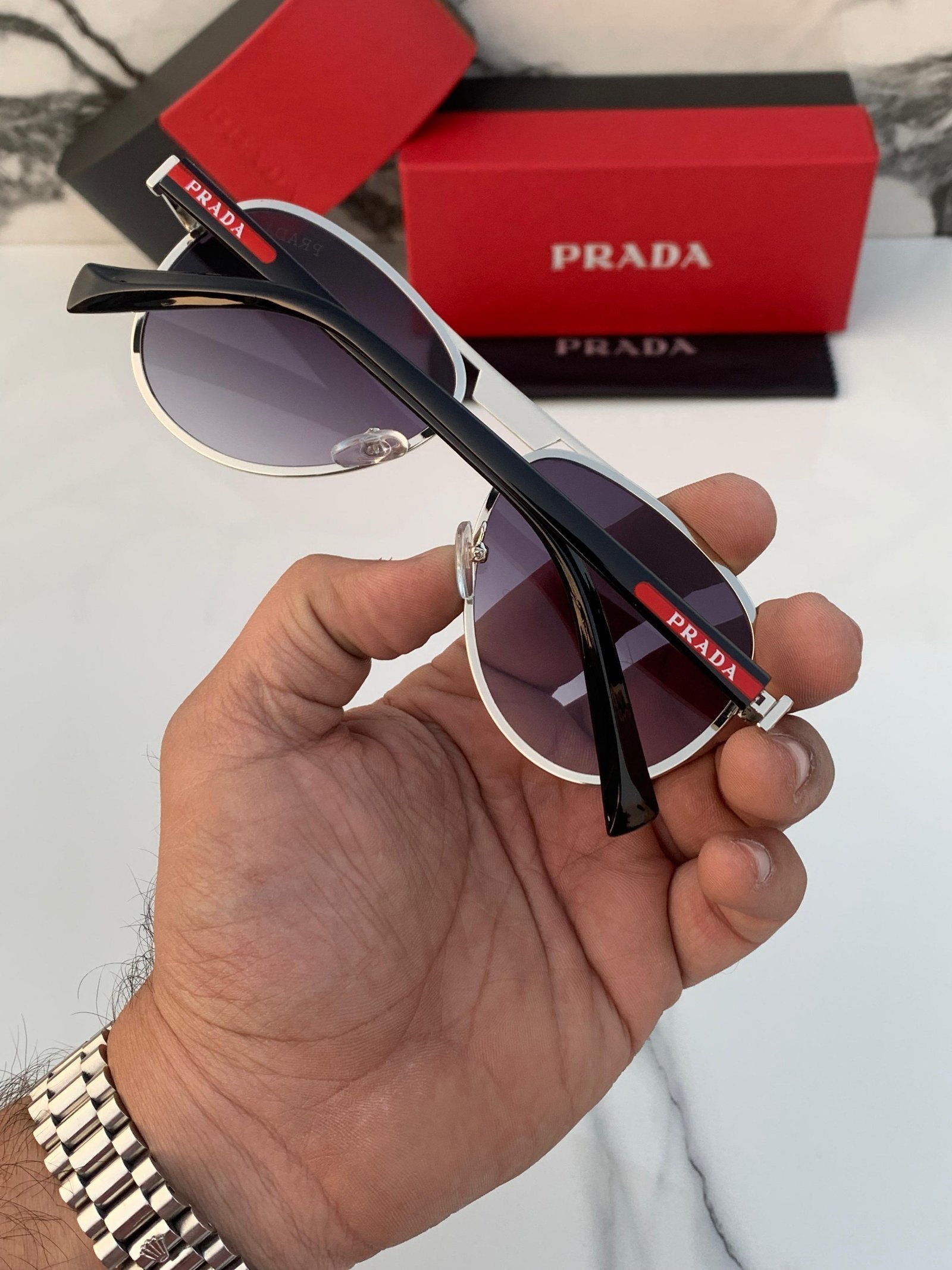 Branded Sunglasses Black Aviator (With Original Kit) - Image 5