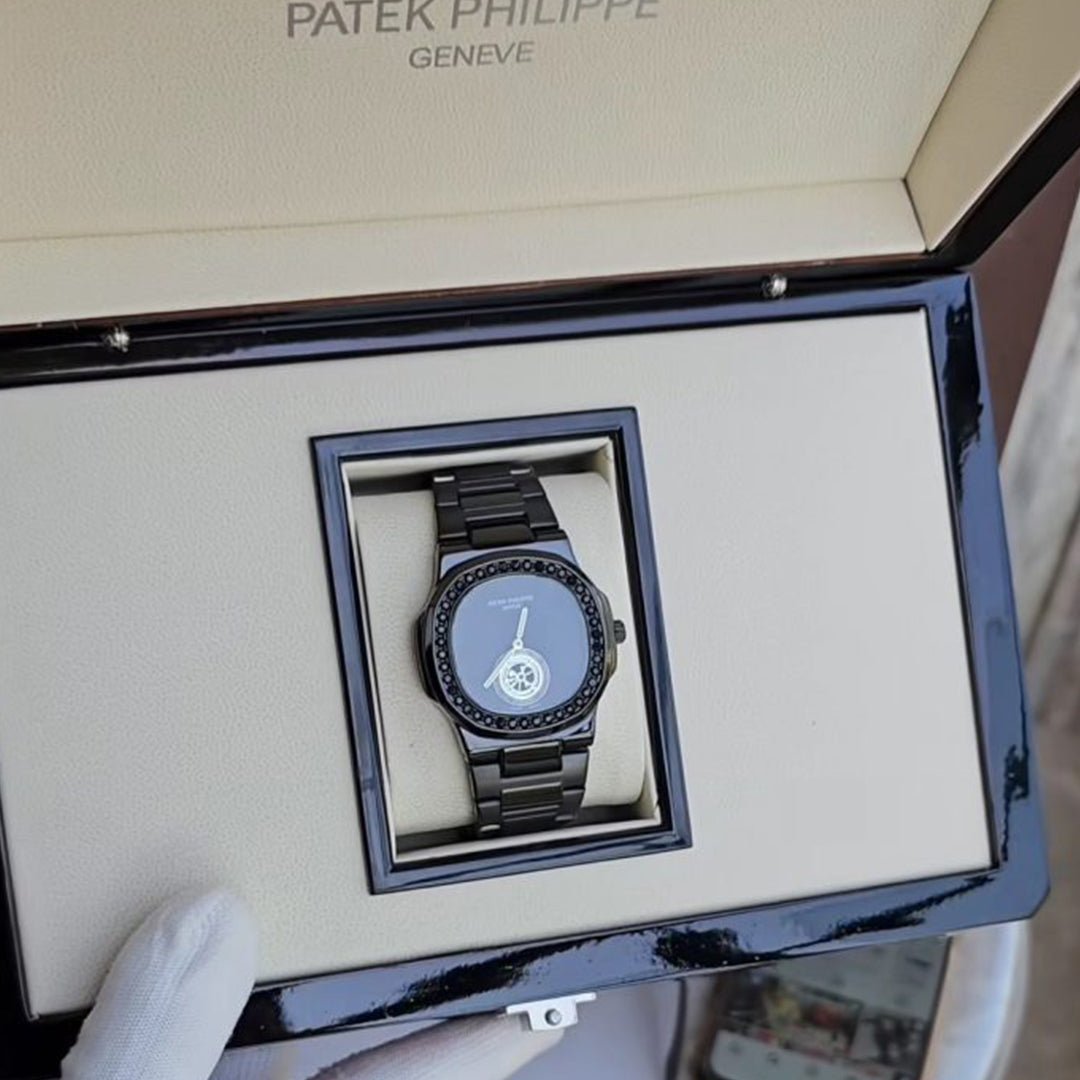 Patek Phillipe Black Diamond Studded Watch - Image 3