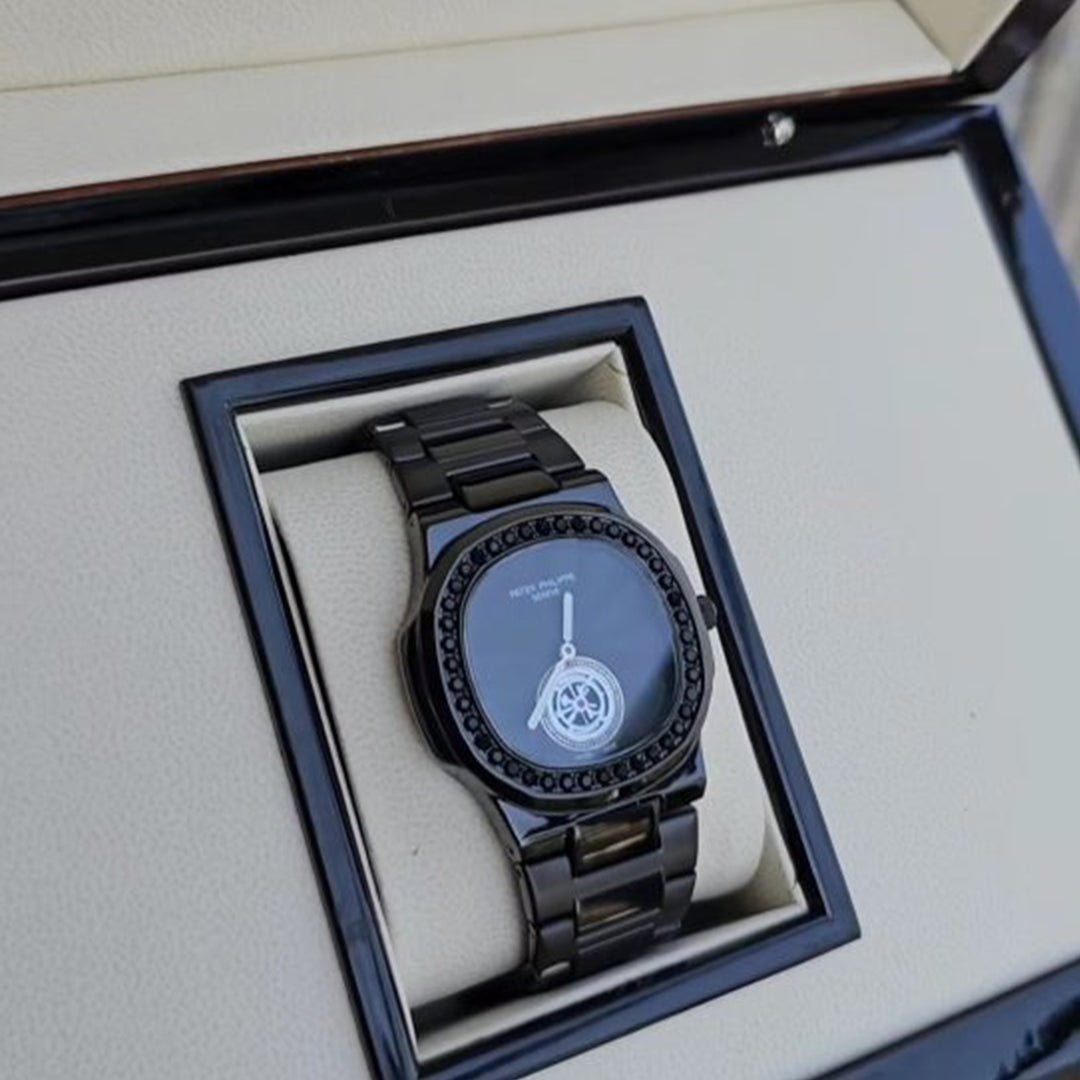 Patek Phillipe Black Diamond Studded Watch - Image 2