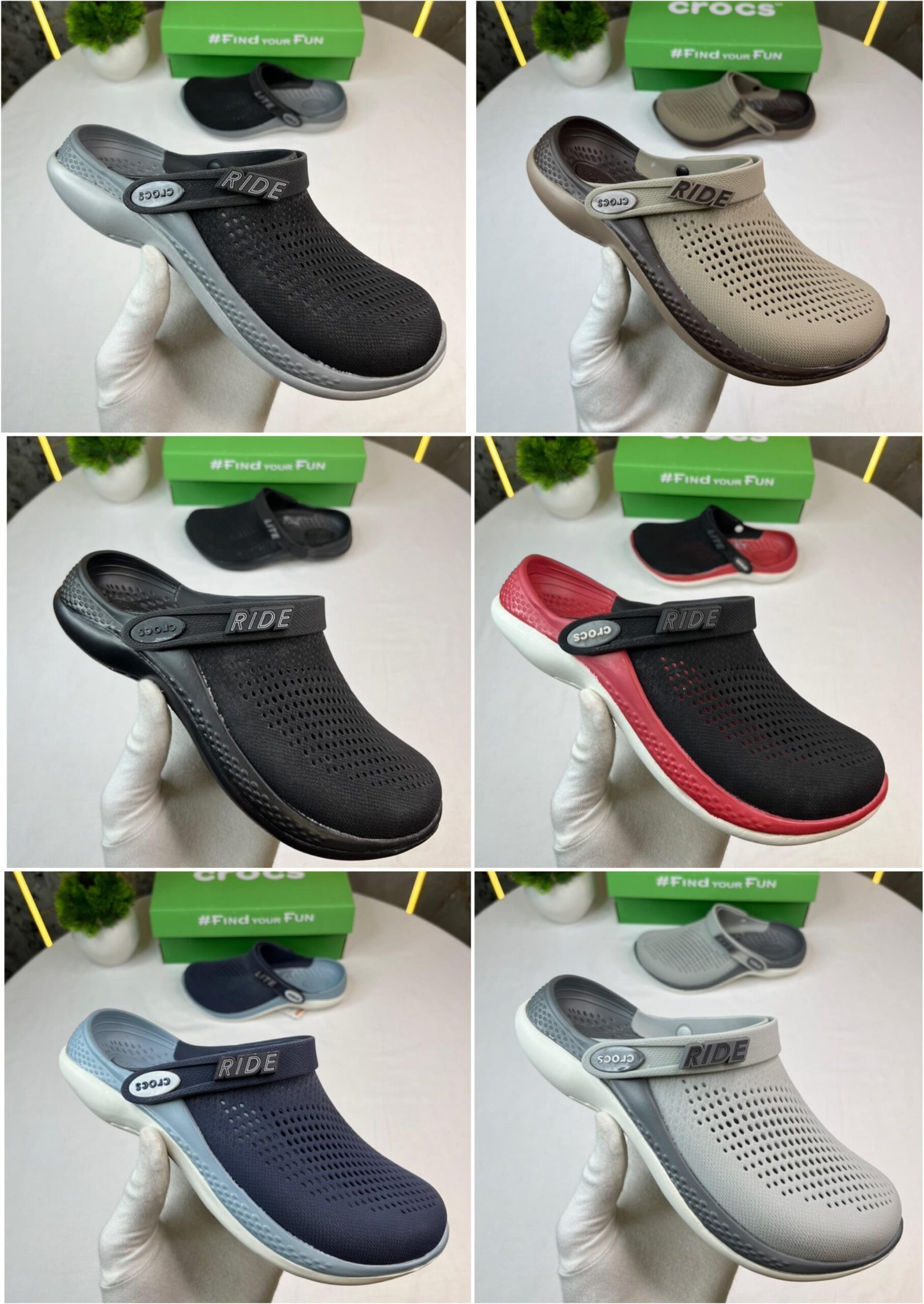 CROCS LITERIDE 360 CLOGS ( BLACK & GRAY ) - Image 2