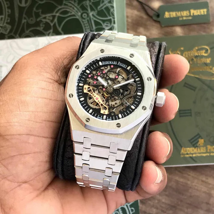 Audemars Piguet Royal Oak Double Balance Wheel Open worked Stainless steel Skeleton Dial Automatic Mens Watch - Image 2