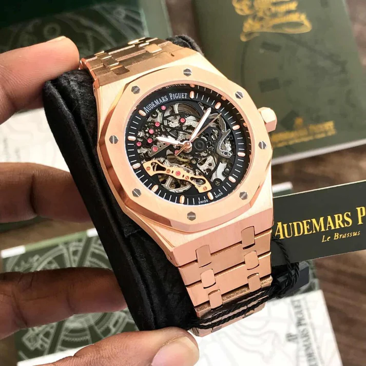 Audemars Piguet Royal Oak Double Balance Wheel Open worked Rose gold Skeleton Dial Automatic Mens Watch - Image 2