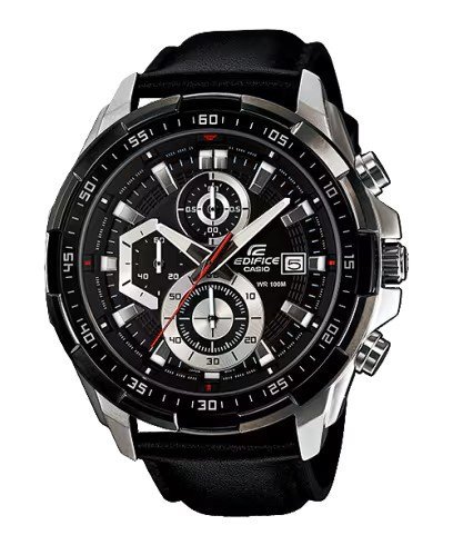 Edifice Black Leather Watch