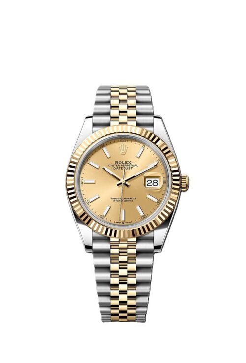 Rolex Datejust Gold Silver Gold Dial Metal Watch