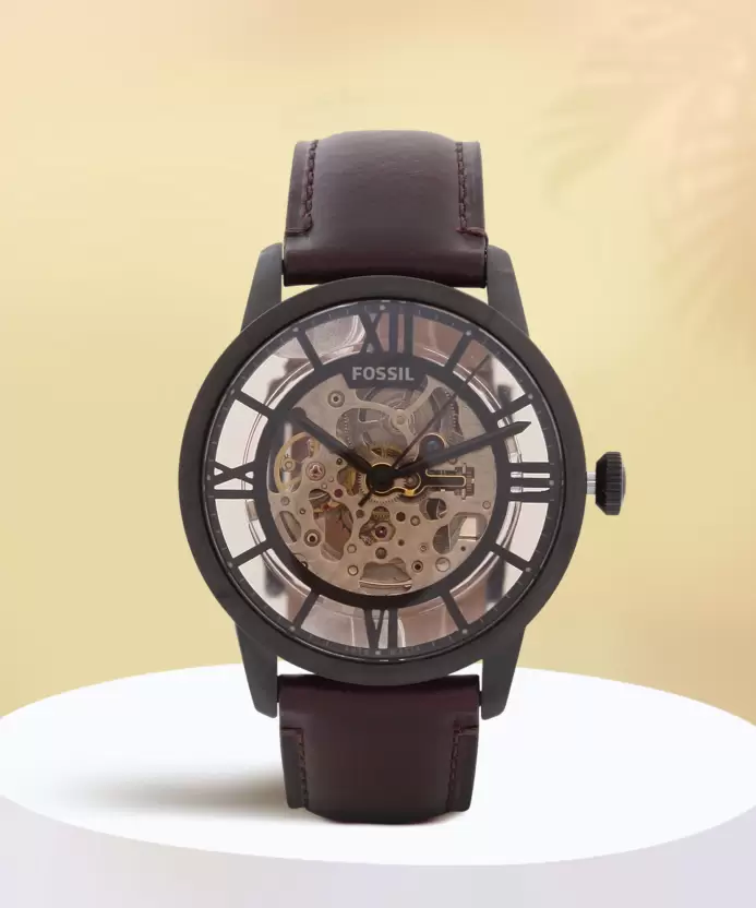 Fossil Brown Leather Automatic Watch - Image 3