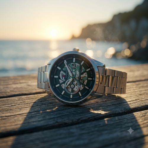 Tommy hilfiger silver black metal