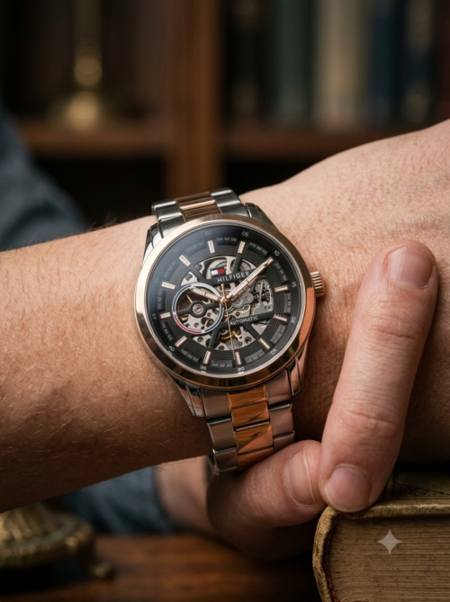 Tommy hilfiger Dual tone black metal